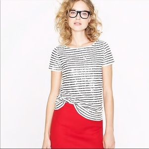 J crew striped sequin top